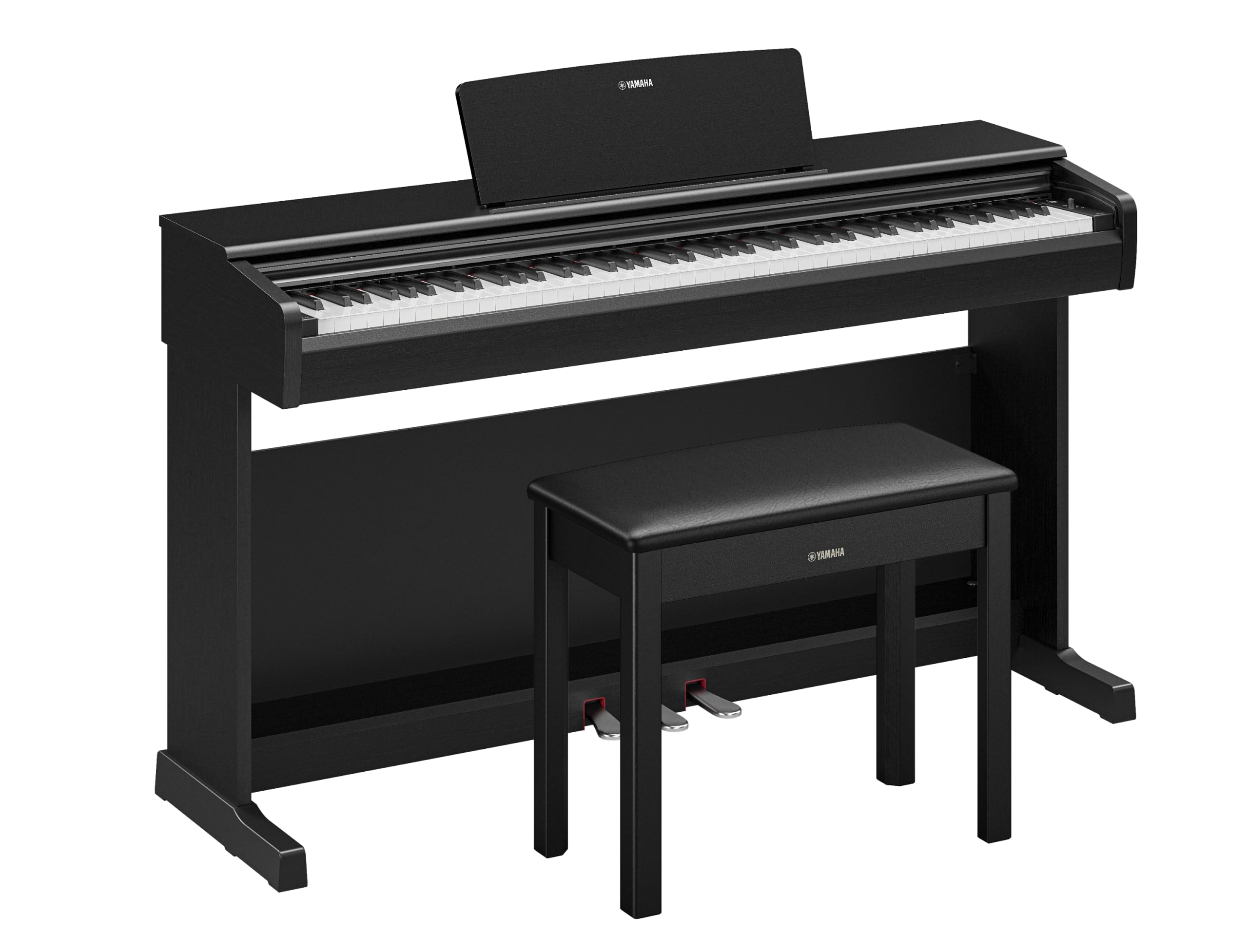 Yamaha Arius Series 88-Key Weighted Digital Piano Keyboard for Beginners, Full Size, Grand Piano Sound, 3-Pedal Unit, Bench Included, Classic Upright Design in Black, YDP-146B